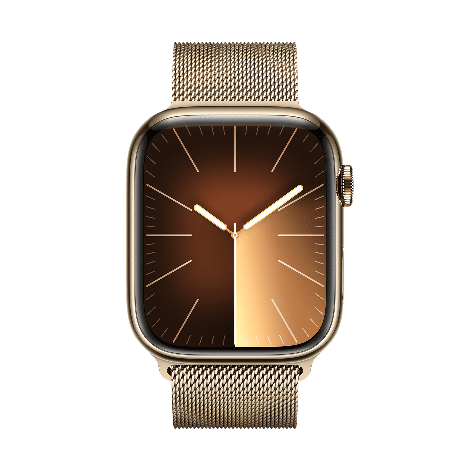 apple watch series 9 gold stainless steel case with milanese loop